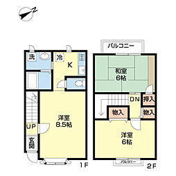 グレースときめき 2LDKの間取図画像