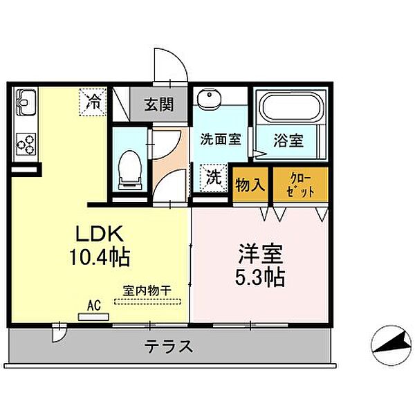 LSY　58 ｜山口県下関市関西町(賃貸アパート1LDK・3階・40.04㎡)の写真 その2