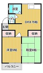 フォルツスコーピオン 2DKの間取図画像