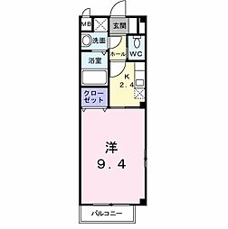 ソレアプラード 1Kの間取図画像