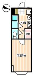 サンガーディアン 1Kの間取図画像