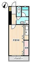 メゾンK・T ワンルームの間取図画像
