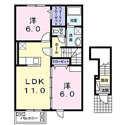 グレートリバービレッジ3 2LDKの間取図画像