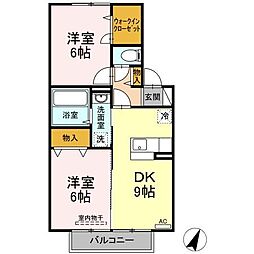 エミネンスB 2DKの間取図画像