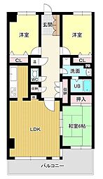 CO-OP下関上田中町マンション 3LDKの間取図画像
