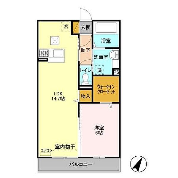 グランドゥール二の宮 106｜茨城県つくば市二の宮1丁目(賃貸アパート1LDK・1階・50.01㎡)の写真 その2