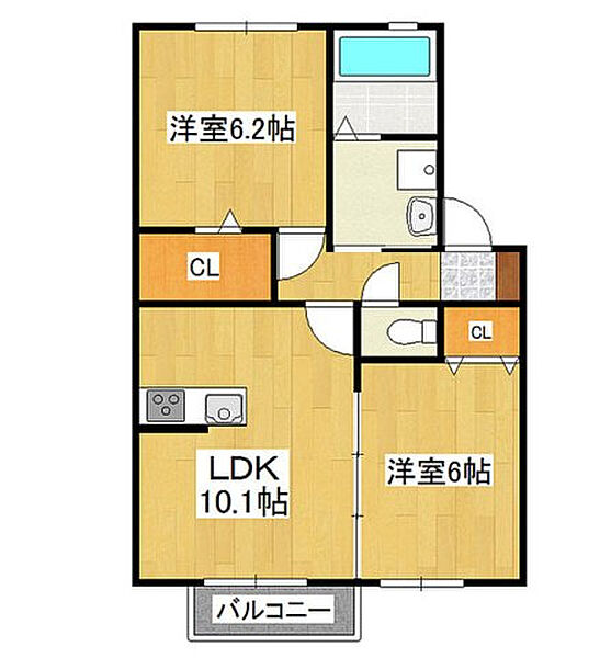 シャンテ小絹 102｜茨城県つくばみらい市小絹(賃貸アパート2LDK・1階・53.76㎡)の写真 その2