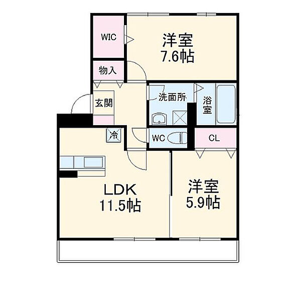 yukoto A棟 303｜茨城県つくば市松野木(賃貸アパート2LDK・3階・60.61㎡)の写真 その2