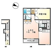 ハッピーヒルズ  ｜ 茨城県筑西市幸町3丁目（賃貸アパート1LDK・2階・52.05㎡） その2