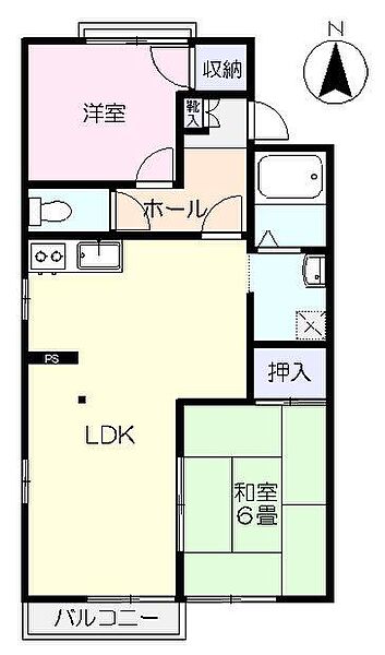 セフィラ・ワン 105｜茨城県牛久市中央5丁目(賃貸アパート2LDK・1階・55.00㎡)の写真 その2