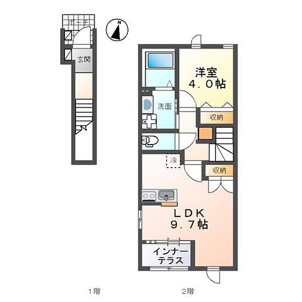 ステラートIII 207｜茨城県つくば市篠崎(賃貸アパート1LDK・2階・42.81㎡)の写真 その4