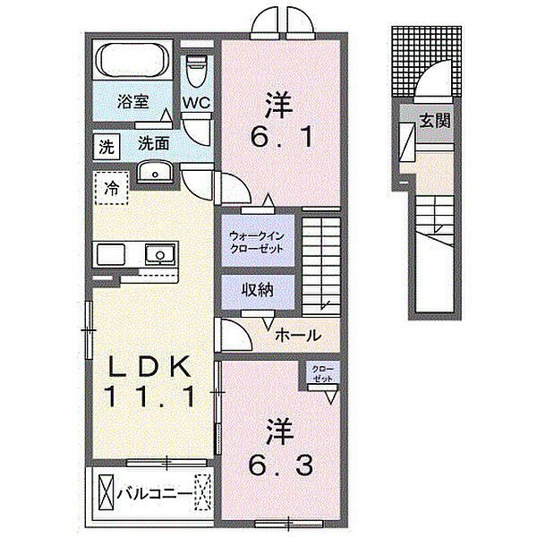 フラン　メゾン　ソレイユ 204｜茨城県龍ケ崎市若柴町(賃貸アパート2LDK・2階・58.57㎡)の写真 その2