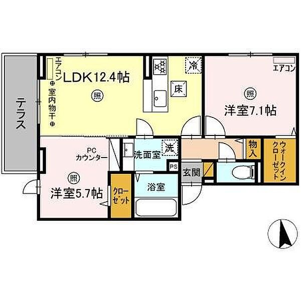 フォーリアB 103｜千葉県柏市正連寺(賃貸アパート2LDK・3階・58.37㎡)の写真 その2