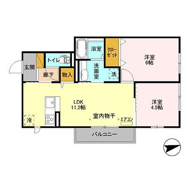 VILLETTA 305｜千葉県柏市大室1丁目(賃貸アパート2LDK・2階・49.86㎡)の写真 その2