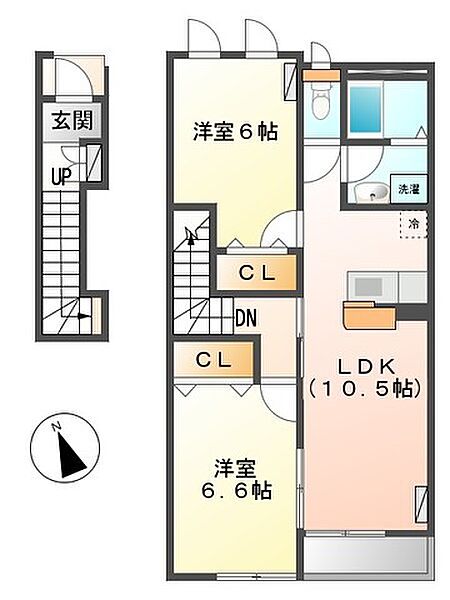 レリーフ 203｜千葉県柏市大井(賃貸アパート2LDK・2階・52.89㎡)の写真 その2