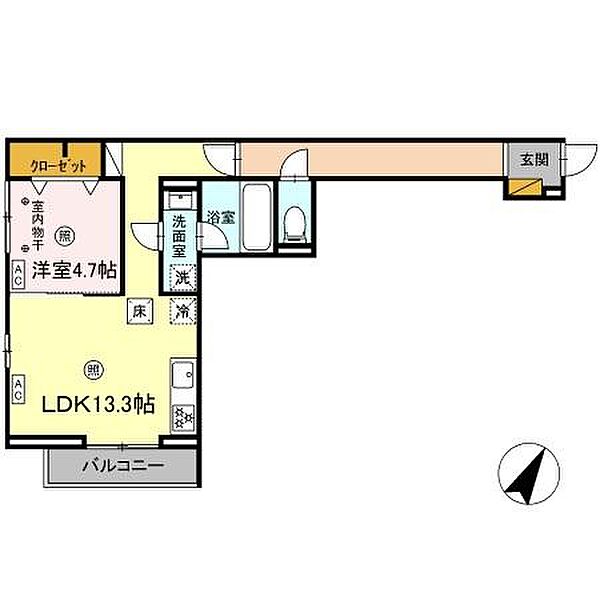 デュランタ 105｜千葉県柏市柏6丁目(賃貸アパート1LDK・1階・47.16㎡)の写真 その2