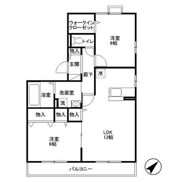 カシータII 301｜千葉県柏市花野井(賃貸アパート2LDK・3階・61.32㎡)の写真 その2