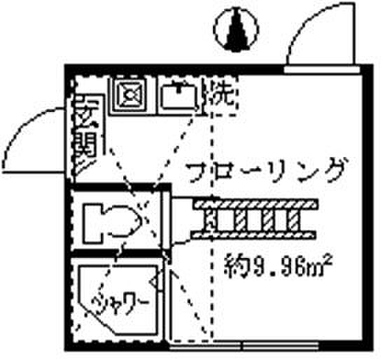 フェリスグレア 106【家具家電付】｜東京都中野区沼袋４丁目(賃貸アパート1R・1階・9.96㎡)の写真 その2