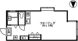 西武新宿線 都立家政駅 徒歩3分の賃貸マンション 2階ワンルームの間取り