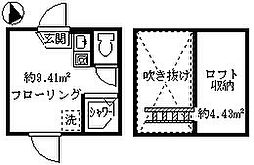 ソフィアシュガー 1階ワンルームの間取り