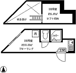 フェリスシャイニー ワンルームの間取図画像
