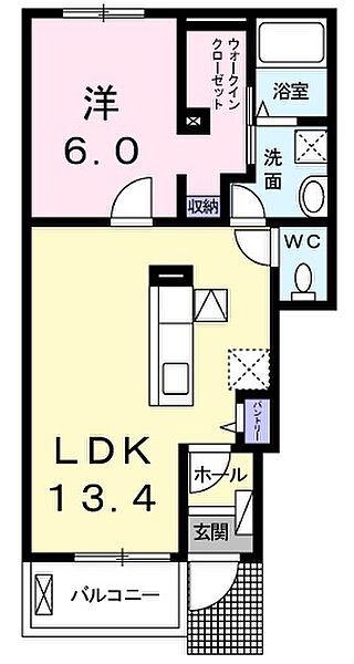 徳島県小松島市小松島町字北浜(賃貸アパート1LDK・1階・47.08㎡)の写真 その2