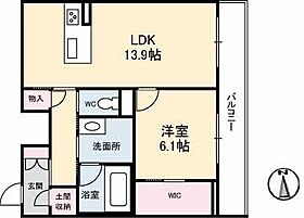 徳島県徳島市南田宮１丁目（賃貸マンション1LDK・2階・53.59㎡） その2