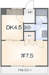 ロイヤルハイツ 1DKの間取図画像