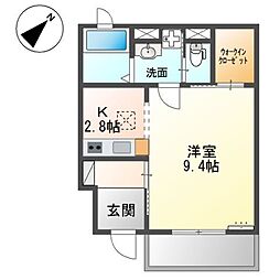 ノルディック・アパートメンツ1 1Kの間取図画像