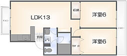 ドゥエル新蔵 2LDKの間取図画像