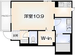 シャーメゾンらふ ワンルームの間取図画像