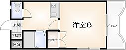 ヴィゴラス壱番館 1Kの間取図画像