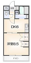 中山ビル1番館 1DKの間取図画像