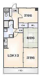 パレ・シャンドゥリエ 3LDKの間取図画像