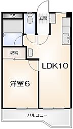ポラリス庄屋 1LDKの間取図画像