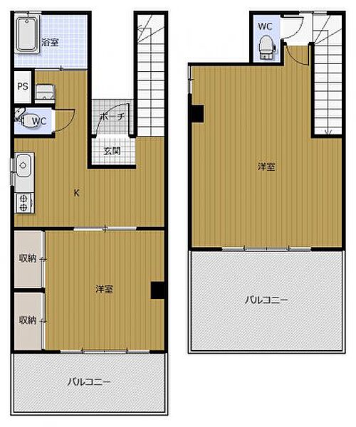 フラワービル 4｜徳島県徳島市栄町1丁目(賃貸マンション2DK・4階・81.45㎡)の写真 その3