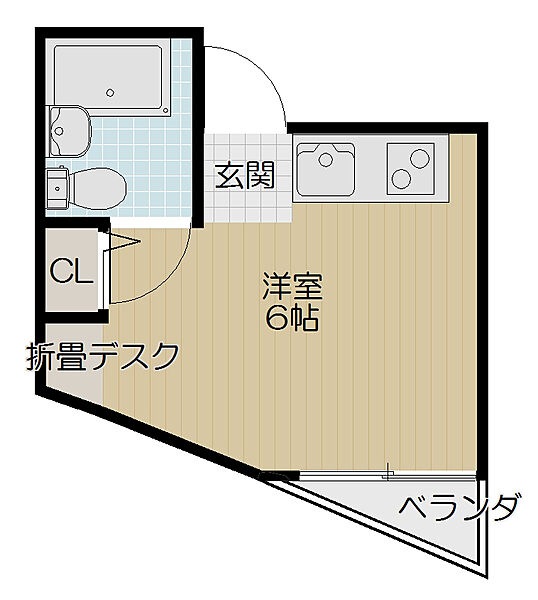 アルバトロス 401｜徳島県徳島市北常三島町2丁目(賃貸マンション1K・3階・21.00㎡)の写真 その2