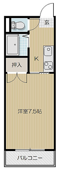 ピース・クラージュＢ 401｜徳島県徳島市南末広町(賃貸マンション1K・4階・21.80㎡)の写真 その2