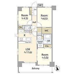 ブリシア三鷹 3LDKの間取り