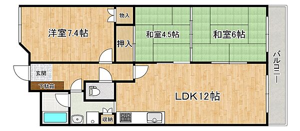 兵庫県神戸市東灘区御影2丁目(賃貸マンション3LDK・4階・64.52㎡)の写真 その2