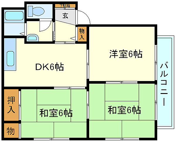 兵庫県明石市魚住町清水(賃貸アパート3DK・2階・54.00㎡)の写真 その2