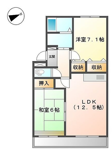 兵庫県姫路市東山(賃貸マンション3DK・2階・57.33㎡)の写真 その2