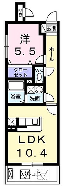 兵庫県明石市魚住町西岡(賃貸マンション1LDK・1階・41.47㎡)の写真 その2