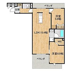 ALLURE　JIMBA 2階2LDKの間取り