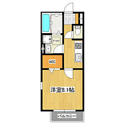 コーポサイエンス298 1階1Kの間取り