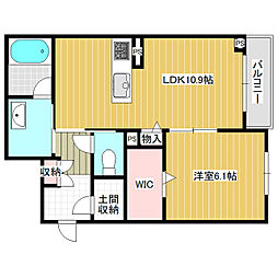 サンフラワーつくば 1LDKの間取図画像