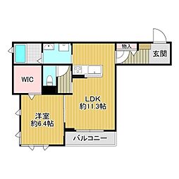 プレジール 1LDKの間取図画像
