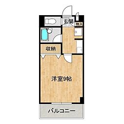 サンシャイン松代 1Kの間取図画像