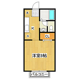 サンライフ春日C 1Kの間取図画像