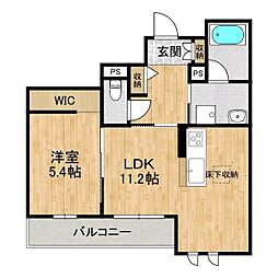 フィオーレ千現 1LDKの間取図画像